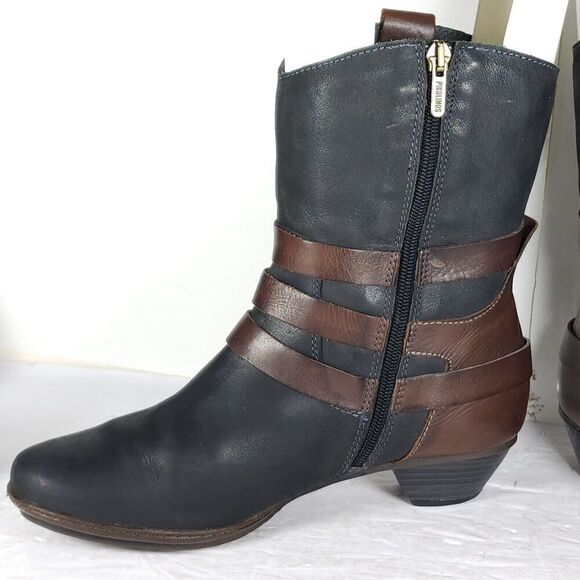 PIKOLINOS Women's Brujas EU38 US7-7,5 Black Leather Buckle Strappy Ankle Boots - Picture 7 of 13